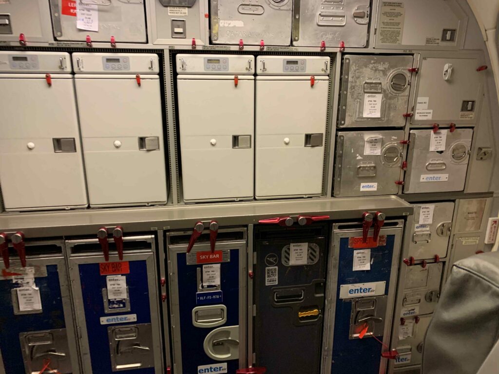 Airplane storage cabinets